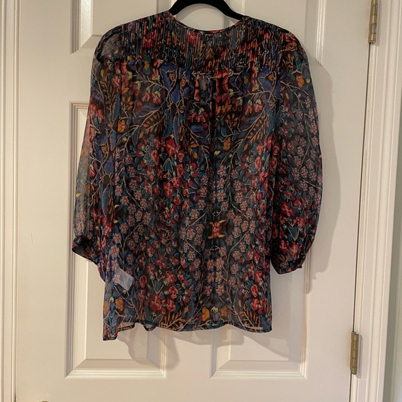 Joie Multicolor Floral Sheer Blouse - Picture 4 of 8